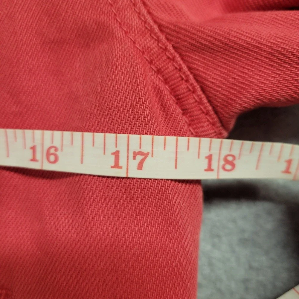 Free People Women's X-Small Cropped Denim Jean Jacket Red We The Free Boho - Picture 4 of 9